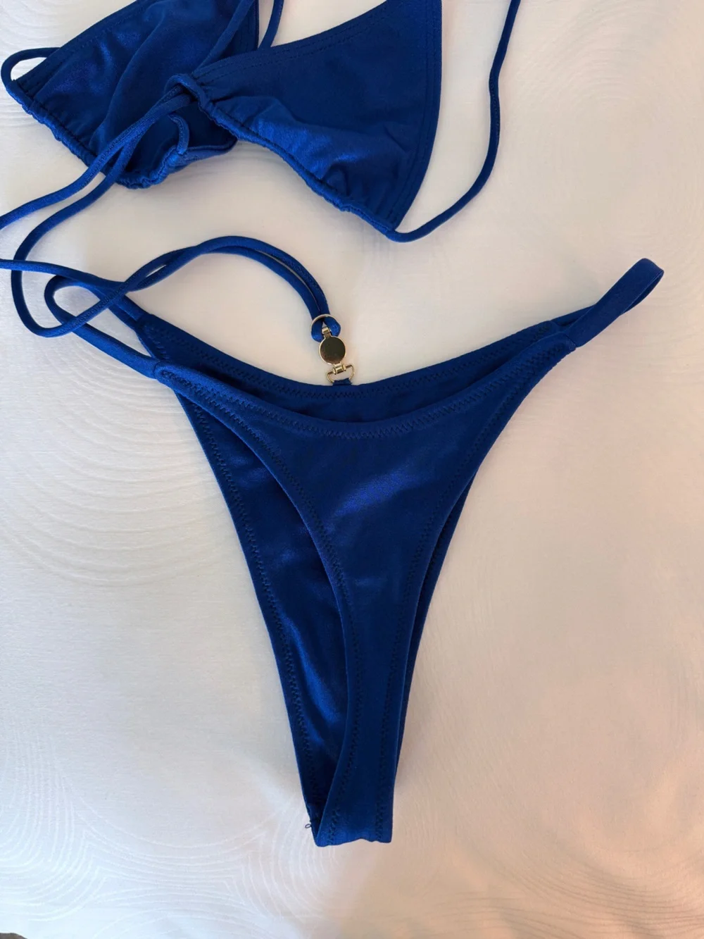 Cobalt Triangle String Bikini Set - Picture 8 of 8